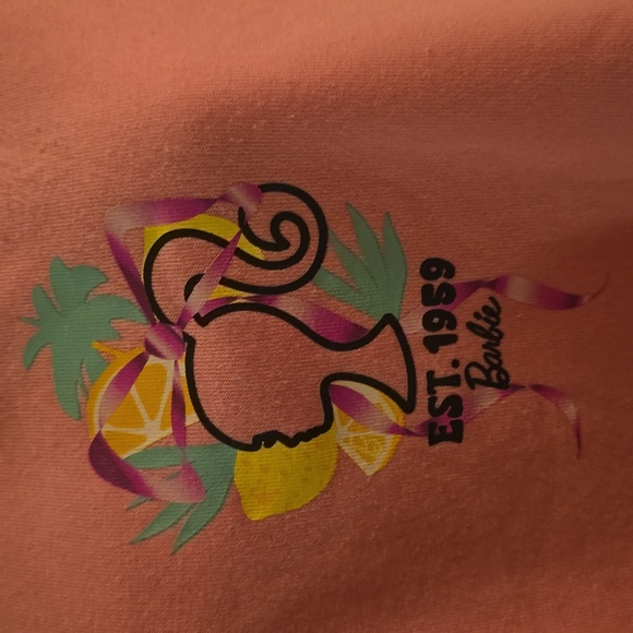 New Malibu Barbie Women's Size‎ XXL Pink Sweatshirt Tropical Barbie Silhouette - Picture 2 of 8